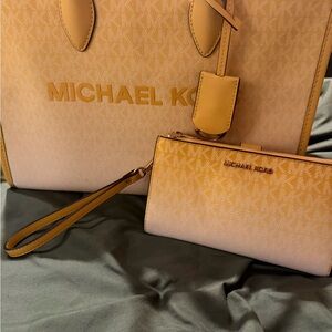 Michael Kors Yellow Ombré Bag and Wallet